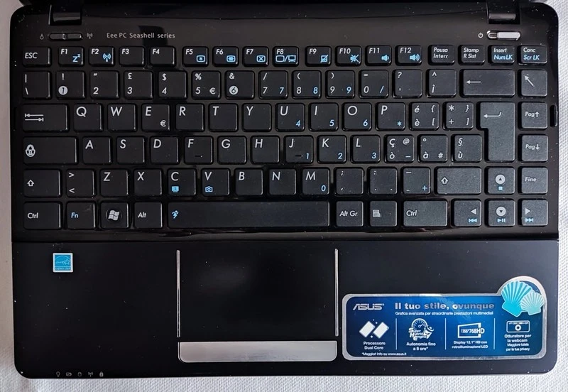 ASUS EEEPC 1215P WINDOWS 10 SSD256 2GB RAM DISPLAY  12 POLLICI NERO - Immagine 4 di 4