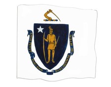 Decal Vinyl Sticker Massachusetts State Flag - Printed Vinyl Decal Made in USA
