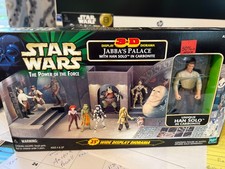 Star Wars JABBA'S PALACE WITH HAN SOLO IN CARBONITE 1998 Power of the Force POTF