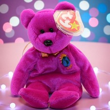 Ty Beanie Baby Millennium Bear 1999 Purple Plush Collectible With Tag