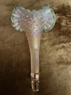 Vintage Fenton Aqua Crest epergne branch single Opalescent Diamond Lace Hobnail