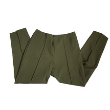 Escada Luxury Pants Olive Green 44 stretch