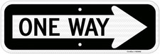 One Way Sign with Right Arrow18X6 Inches Engineer Grade Reflective Rust Free