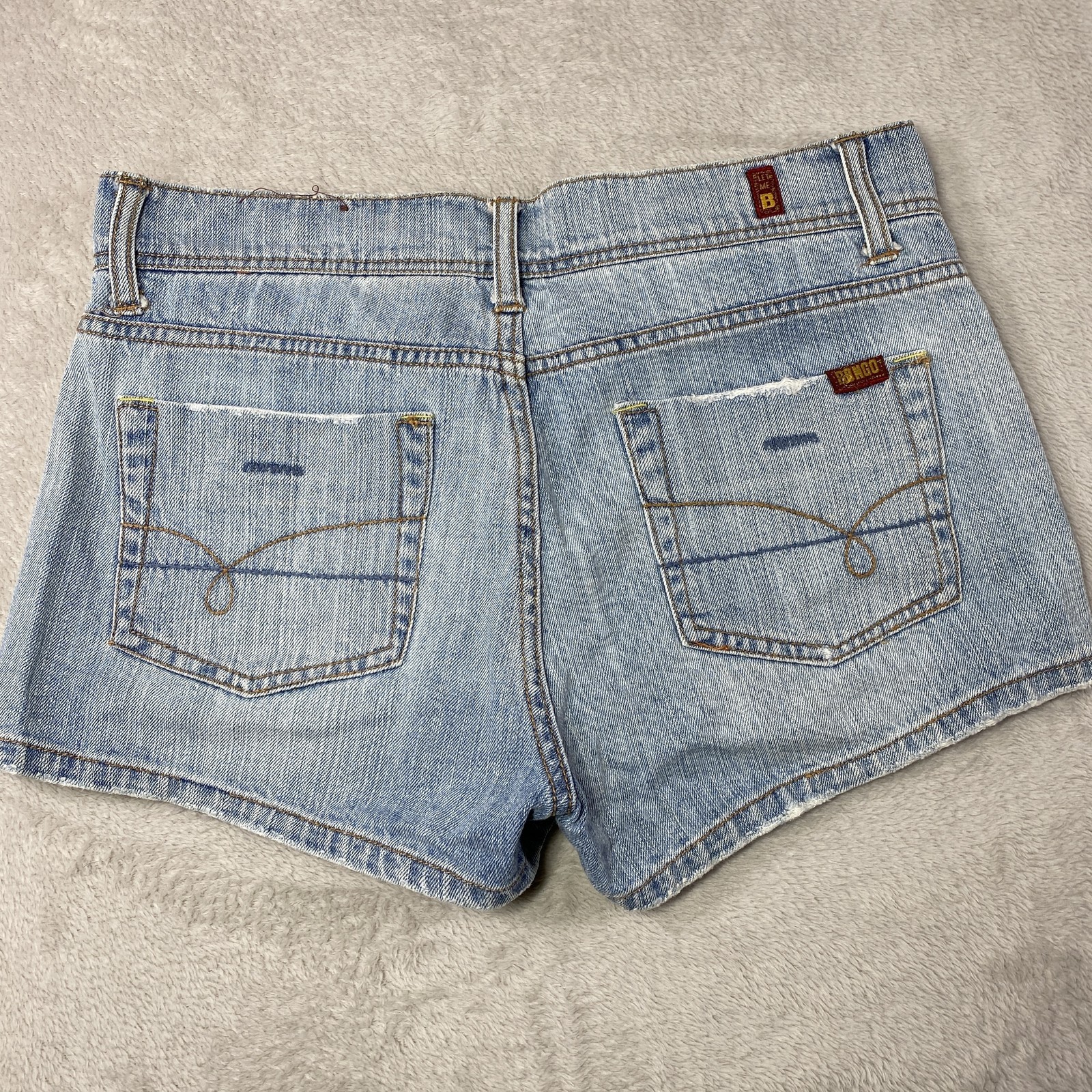 Bongo Denim Shorts Womens 7 Distressed Cutoff High Rise Button Fly Vintage Style