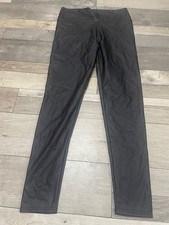 new ladies YU & ME paris black faux leather leggings bottom L/XL W30 L27 size 12