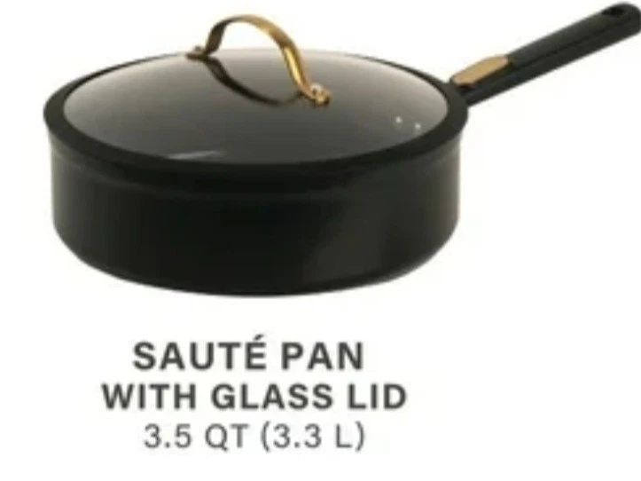 Thyme & Table ~ BLACK ~ 3.5 Quart ~ Nonstick ~ Aluminum ~ Saute Pan w/Lid
Opens in a new window or t