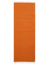 Hand Woven Flat Weave Kilim Wool Area Rug Solid Dark Orange BBH Homes BBD00111