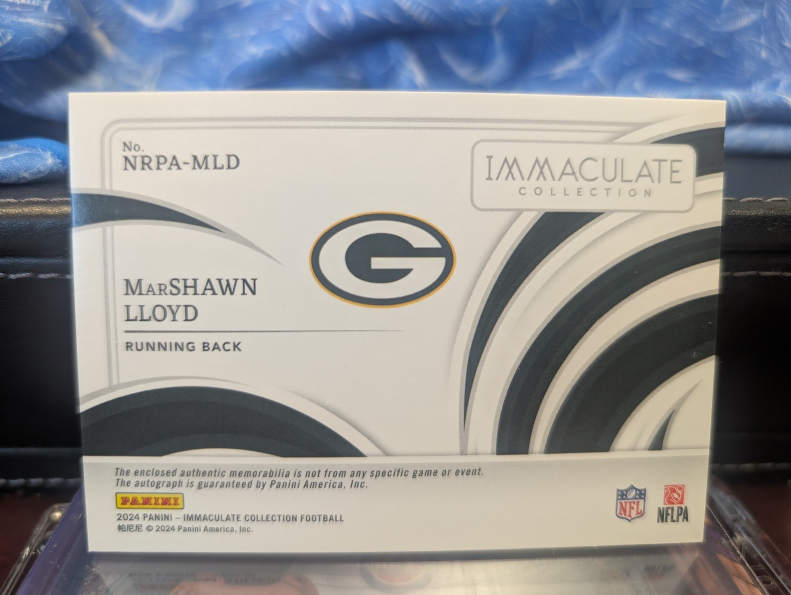 MARSHAWN LLOYD 2024 IMMACULATE RPA ROOKIE PATCH AUTO /18 #NRPA-MLD PACKERS Q1456 view 2