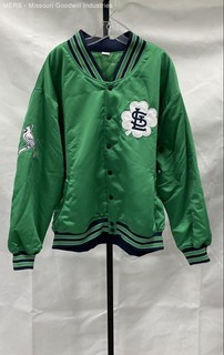 St. Louis Cardinals Men's Green St. Patrick's Day MLB Varsity Jacket Sz 2XL