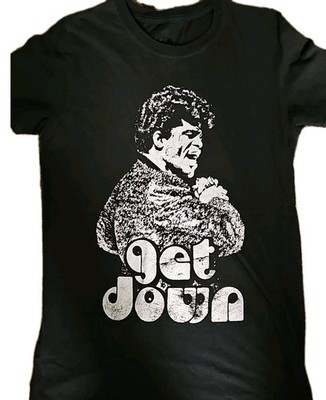 JAMES BROWN Get Down T SHIRT Ladies Size M Sleeves Black Short Sleeve Pre Owned