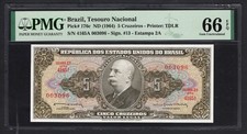 Brazil 5 Cruzeiros ND(1964) P176c Uncirculated Grade 66