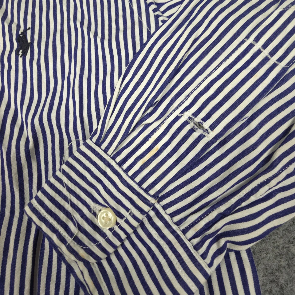 Camisa Ralph Lauren Niños 5 Azul Manga Larga Cuello Abotonado Algodón Talla 5 Foto 4 de 4