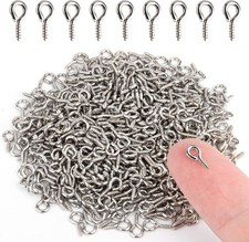 500PCS 4 x 8mm Small Screw Eye Pins for Jewelry Making, Mini Eyelets silver