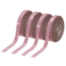 4Roll0.35"Crystal Rhinestone Ribbon, Pink