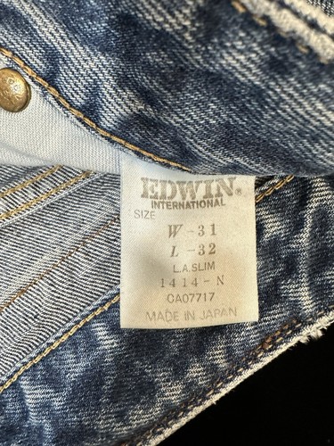 Vintage Edwin Women’s Distressed Denim Jeans Waist-31 L 32 LA Slim Mom Jeans - Picture 6 of 12