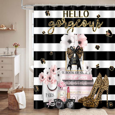 Fashion Leopard Print Girly Shower Curtain for Bathroom Decor 72X72Inch  Pink F