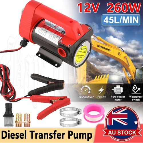 NEW 12V Electric Car Oil Diesel Fuel Bowser Transfer Pump Oil Petrol 45L/min AU eBay