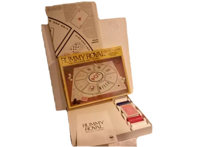 Rummy Royal Whitman deluxe ed playing cards poker chips 1981 dated