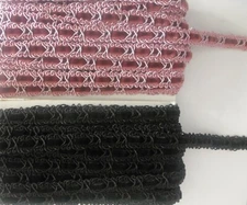 7 1/2 YARDS OF WRIGHTS BLACK  OR MAUVE/WINE VICTORIAN TRIM