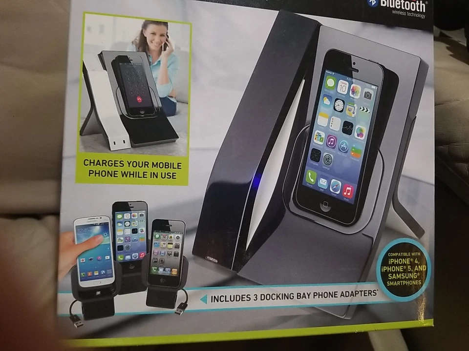 Sharper Image Wireless Bluetooth Handset iPhone 4, 5, Samsung Cell Phone Charger - Image 2 of 4