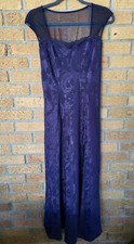 Vtg 80's Victoria's Secret Purple Floral Satin Long Slip Gown M Gold Label