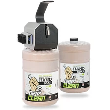 GRIP CLEAN Mechanic Soap Hand Cleaner Dispenser Kit:  Wall Mount + 2 Gallon Jugs