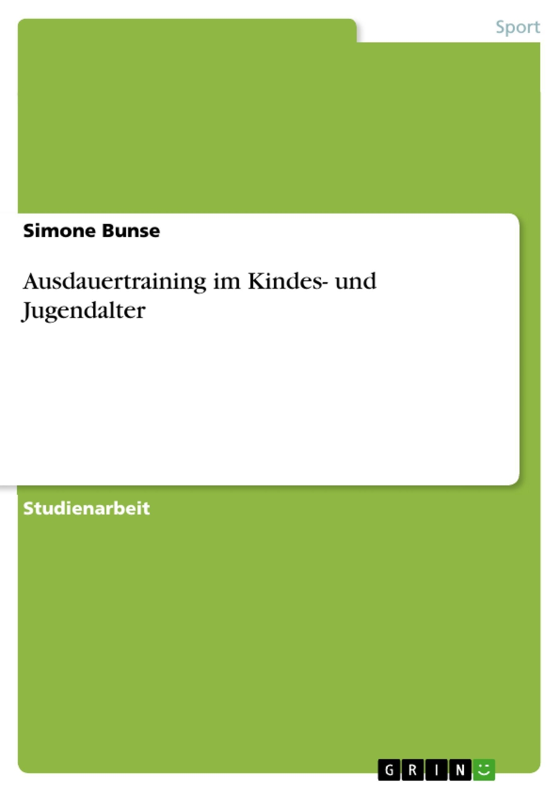 Thumbnail - Ausdauertraining Kindes- Und Jugendalter Simone Bunse Taschenbuch