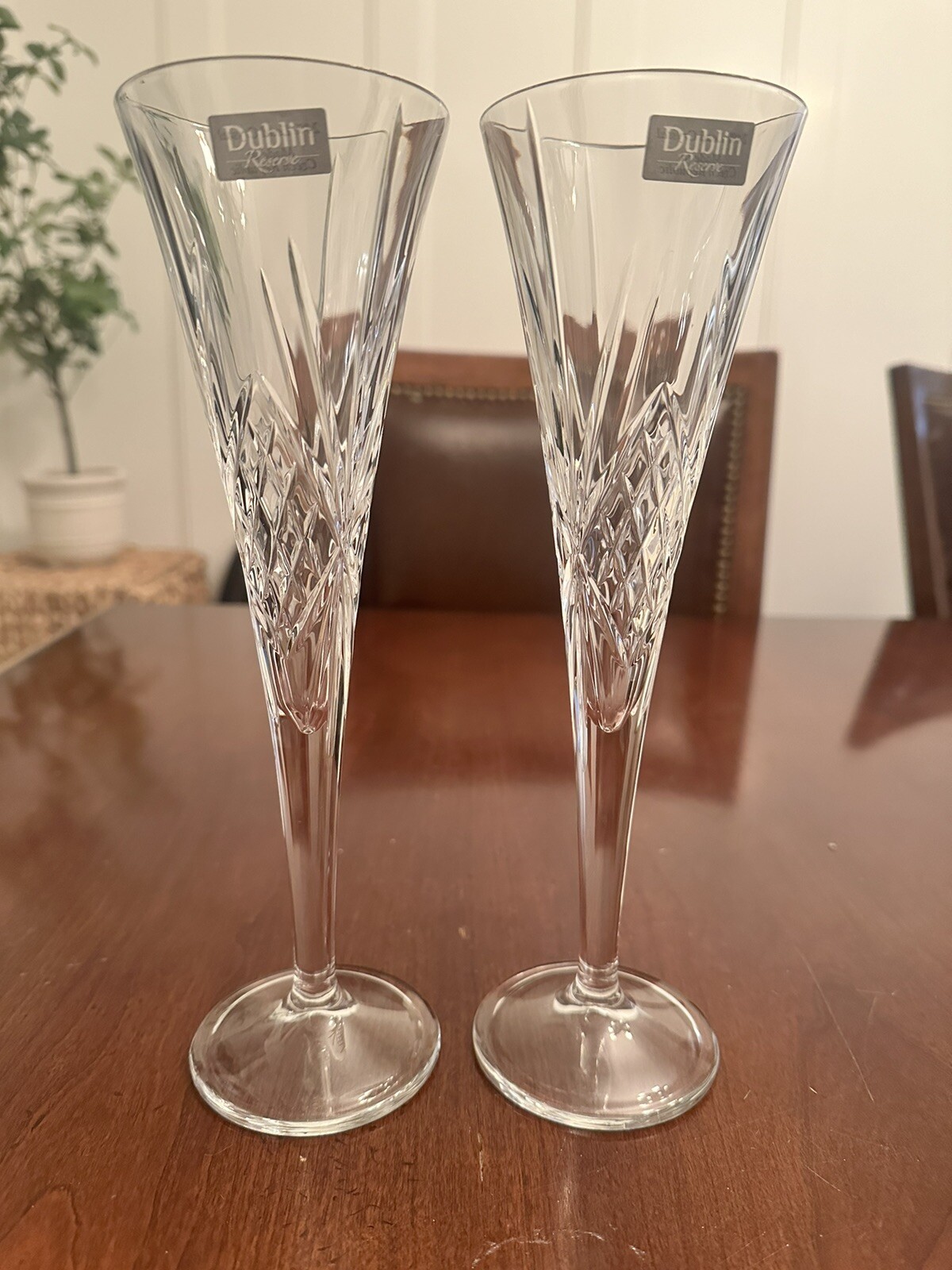 Dublin Crystal Champagne Flutes Set of 2 eBay