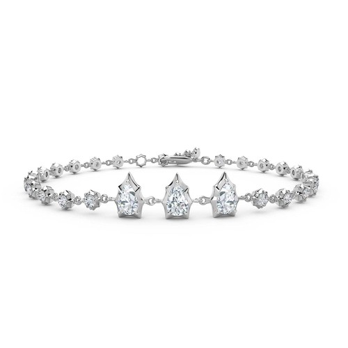 1.26ct Pear Cut Lab Grown Diamond 10k solid gold sophisticated line bracelet - Picture 4 of 10