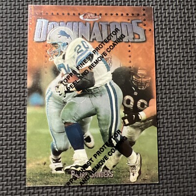 1997 Topps Finest Dominators BARRY SANDERS #220 W/ Peel Detroit Lions HOF! NM