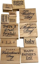 Stampin Up! All-Year Cheer II Rubber Stamp Set Of 12 Occasions & Greetings 2002