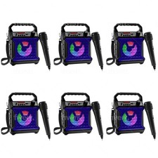 Portable Bluetooth Speaker Karaoke Machine Free Microphone Party Light Pack 6