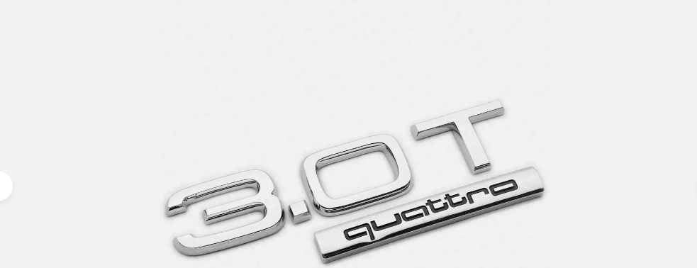 04-22 Rear Trunk  3.0T Quattro Nameplate Emblem Logo Badge For Audi Silver 3.0T