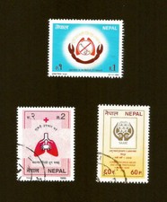 LOT OF 3 NEPAL STAMPS AGAINST DRUGS SMOKE CANCER CAMPAIGN Health Stamps