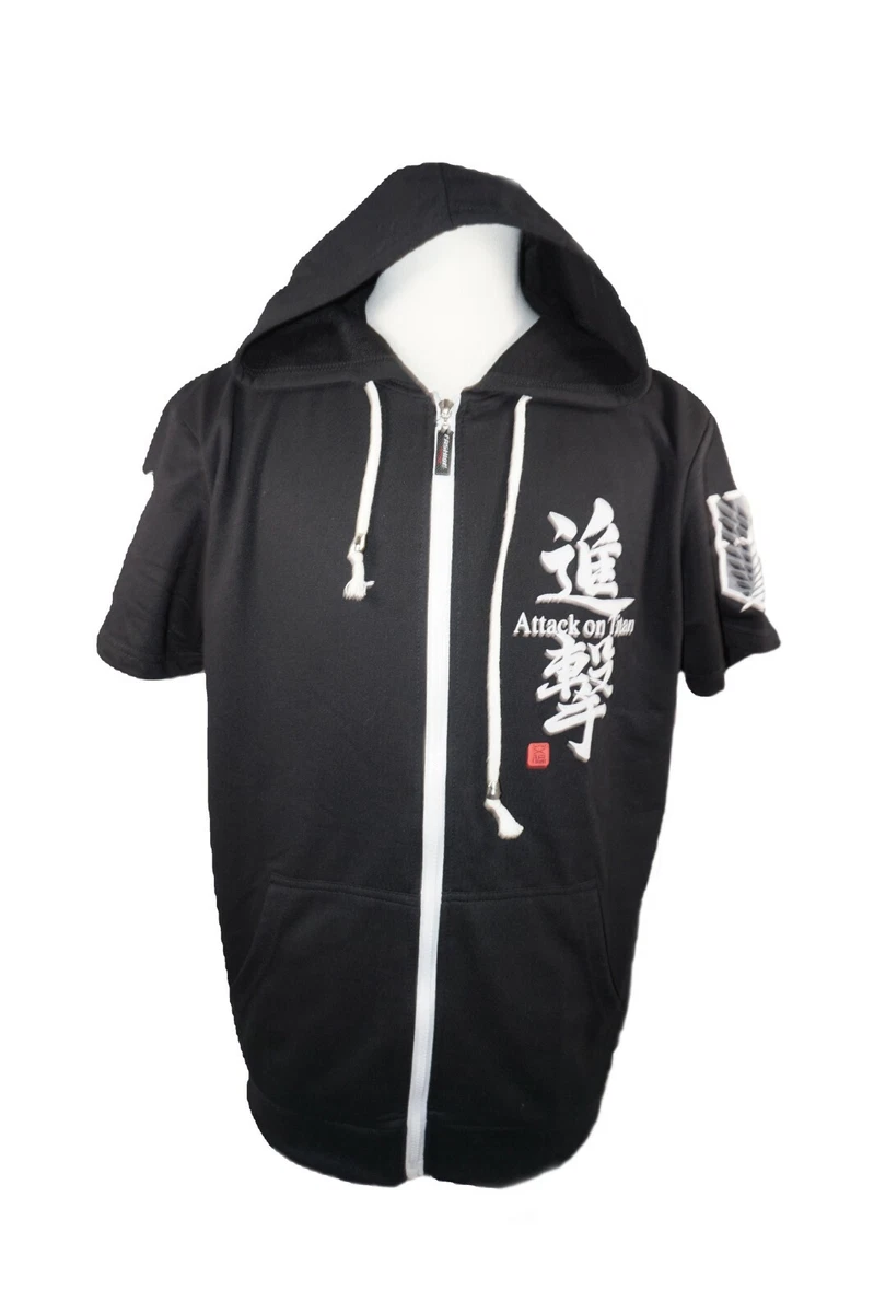 Anime short sleeve hoodie sale