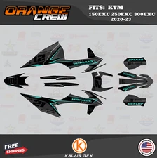 Graphics Kit for KTM 150EXC, 250EXC, 300EXC 2020 2021 2022 2023 OG - Teal Shift
