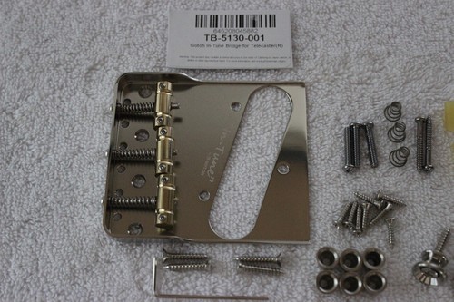 Fender/Gotoh In Tune Telecaster Chrome HARDWARE SET Bridge w/ Tuners TB-5130-001 - Picture 3 of 7