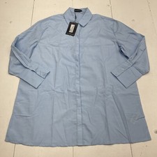 Pretty Little Thing Blue Oversized Cotton Shirt Dress Women’s Size 4 New