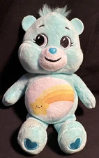 2021 BASIC FUN CARE BEARS PLUSH 9" BLUE/GREEN (TEAL) WISH BEAR