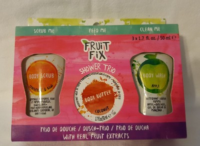 Fruit Fix Travel Size Refreshing Shower Trio With Scrub, Body Butter & Body Wash