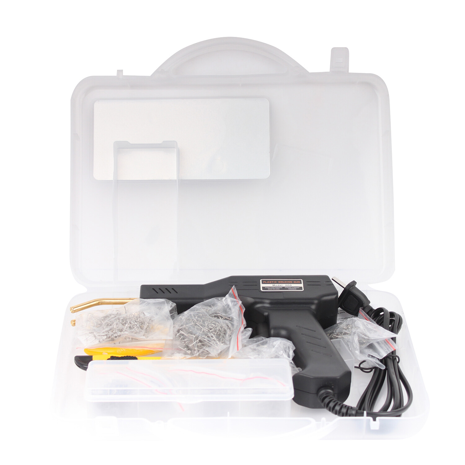 Hot Stapler Car Bumper Fender Fairing Welder Gun Plastic Repair Kit +600 Staples