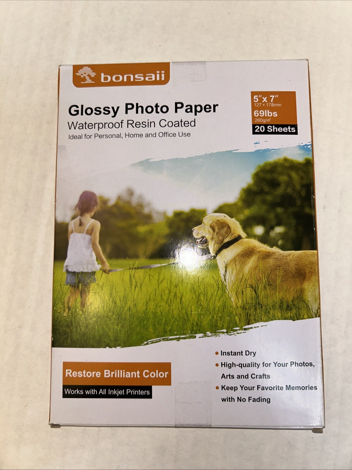 Bonsaii 5x7 Glossy Waterproof Photo Paper 20 Sheets-image