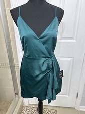 Lulu”s Kelly Green Soaghetti Strap Cocktail /Party Date Short Dress  Sz S