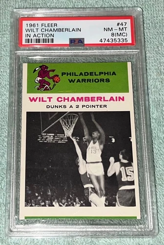 1961 Fleer Wilt Chamberlain #47 "Rookie Card" ** PSA-8 (NM-MT)(MC) “Great Card!”