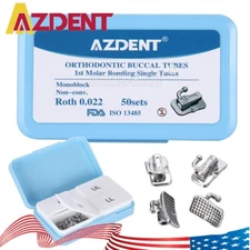 50Sets Dental Orthodontic 1st Molar Roth.022 Buccal Tube Non-Conv Bondable