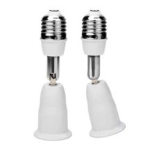 2 Pack E26/E27 Light Socket Extender 4.5 Inch Extension Socket Extender Adapter