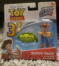 Disney Toy Story 3 Buddy Pack Walking Woody and Peas in a Pod Action Links New!