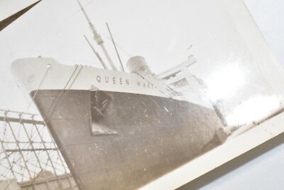 Queen Mary Steam Ship New York City Port June 1938 B&W Photo Snapshots