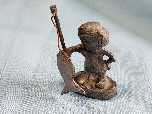 Vintage Pewter People 1960's BOY CAUGHT FISH NOT SIGNED - Picture 10 of 10