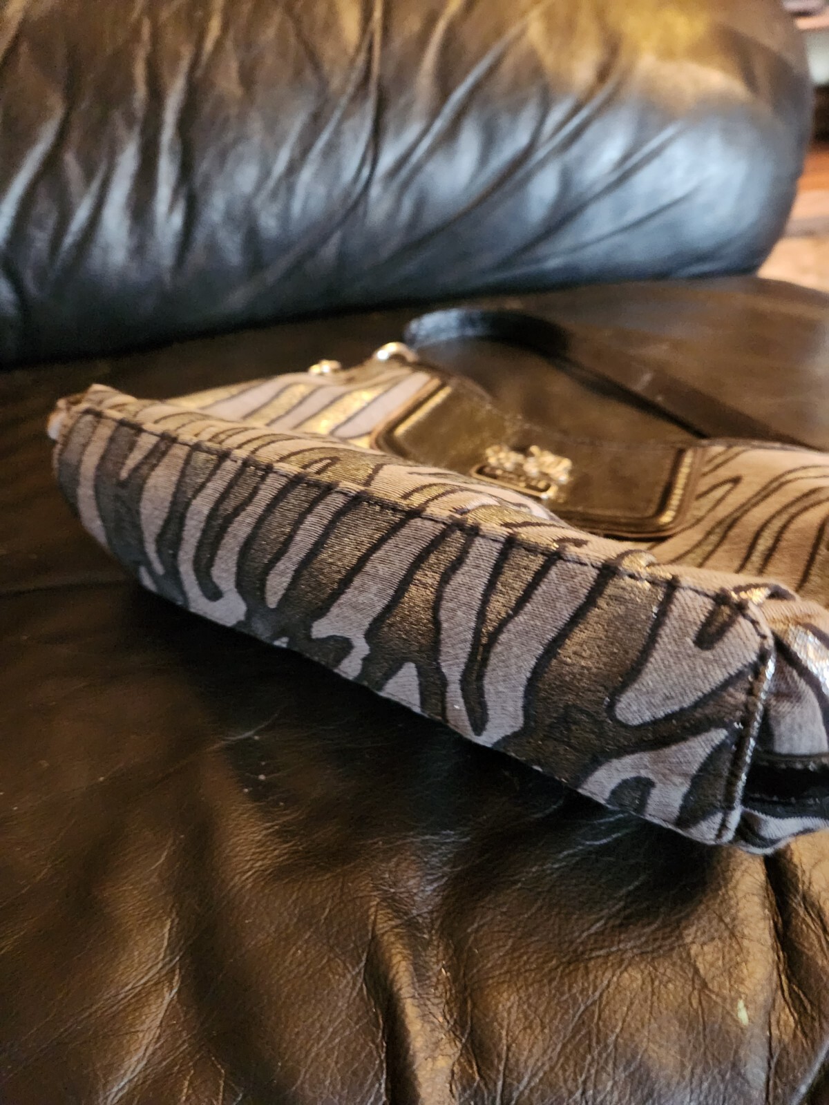 Coach Zebra With Wallet And Mini Skinny Coin Purse Gem